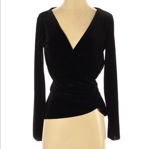 Velvet black wrap top